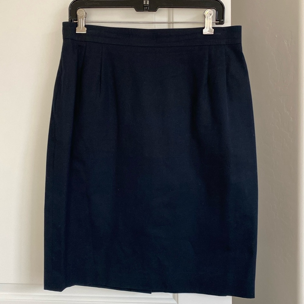 Vintage Escada Pencil Skirt in Navy Cotton - Size EU 42